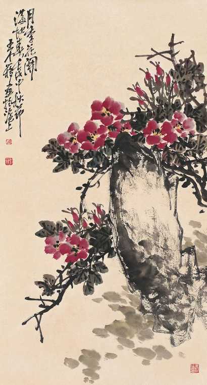 王个簃 花卉 立轴